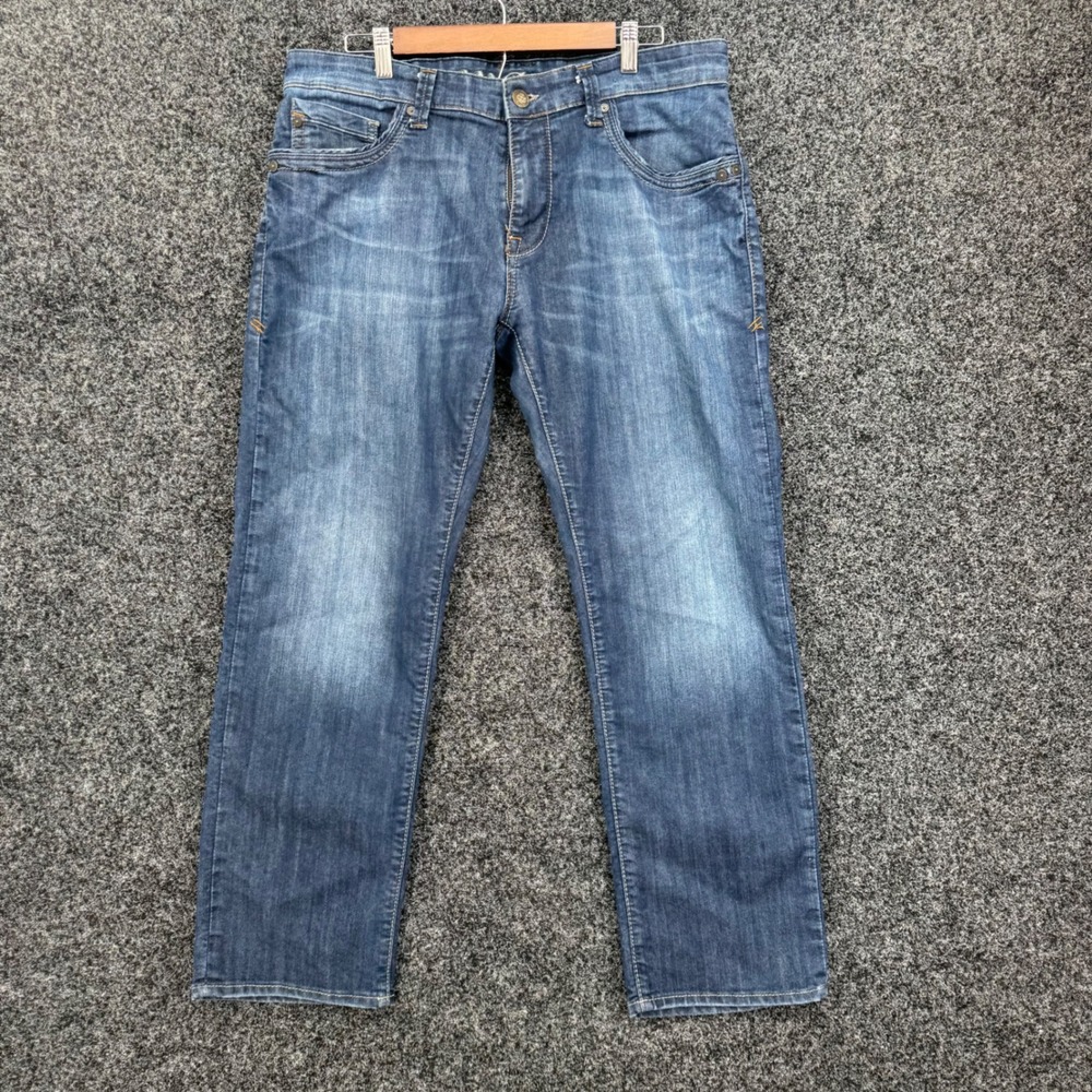 Mavi Zach Low Rise Easy Straight Leg Jeans Mens 36x30 Medium Wash Blue Denim